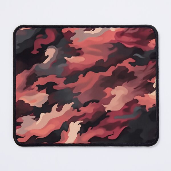 Item preview, Coral Red Camo Pattern Charcoal and Peach Camouflage designed and sold by Nine Lives Studio.