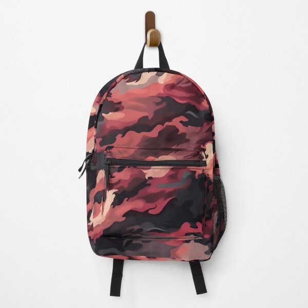 Item preview, Coral Red Camo Pattern Charcoal and Peach Camouflage designed and sold by Nine Lives Studio.