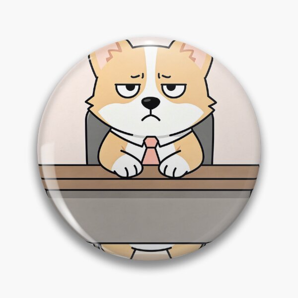 Item preview, The Deeply Unimpressed Corgi Middle Manager Cartoon Art designed and sold by PictorialWhimsy.