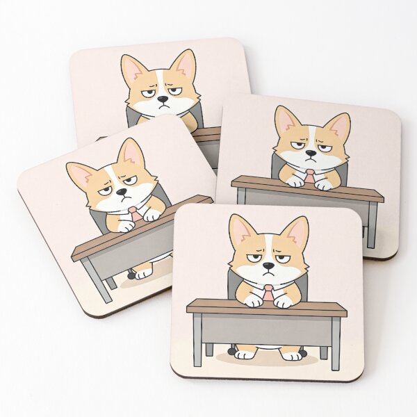 Item preview, The Deeply Unimpressed Corgi Middle Manager Cartoon Art designed and sold by PictorialWhimsy.