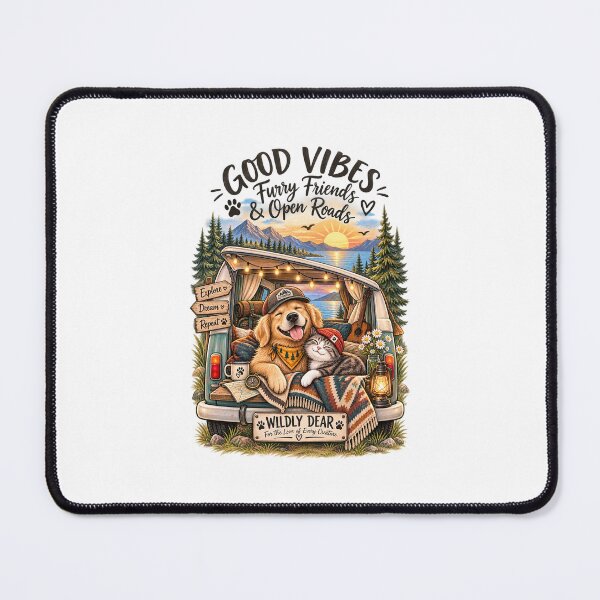 Item preview, Good Vibes Furry Friends Open Roads designed and sold by WILDLY DEAR.