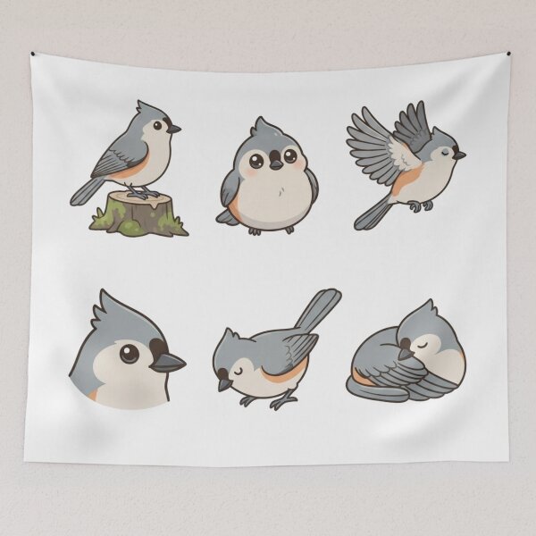 Item preview, Cute Tufted Titmouse Grey Crested Songbird Aesthetic designed and sold by Rehnair.