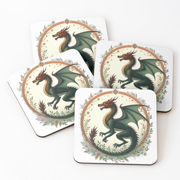 Item preview, Enchanted Green Dragon Botanical Fantasy designed and sold by profustock.