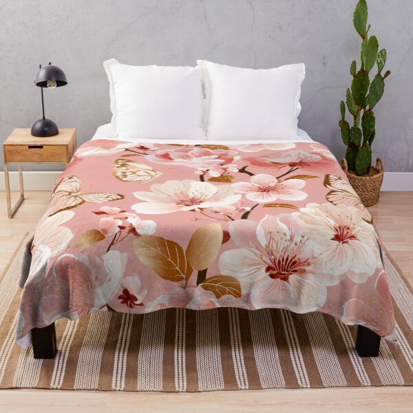 Item preview, Golden Butterflies Among Blush Cherry Blossoms designed and sold by haleymaree.
