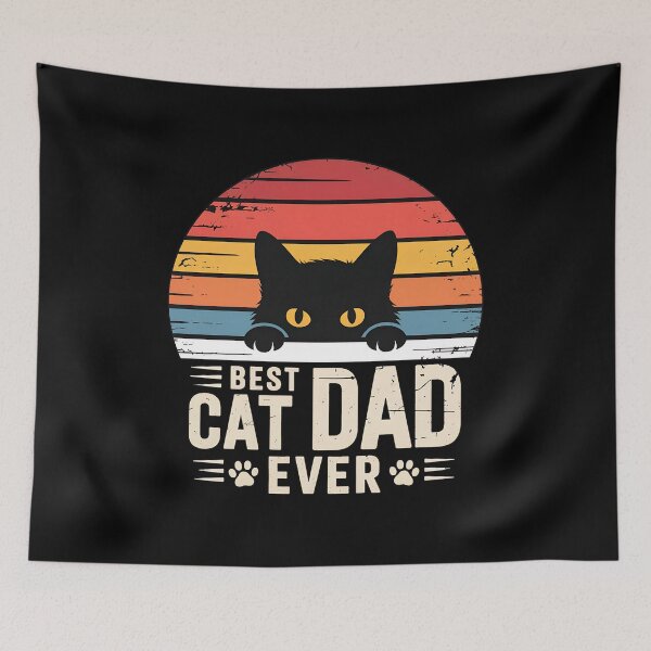Item preview, Best Cat Dad Ever Retro Sunset Cat Graphic designed and sold by OlyvieArt.
