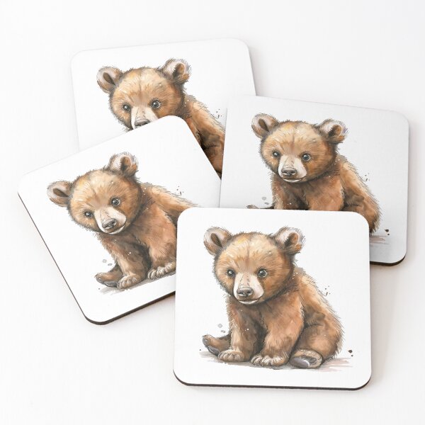 Item preview, Bear Cub | Cute Woodland Animal Watercolor Art designed and sold by Mandayartstudio.