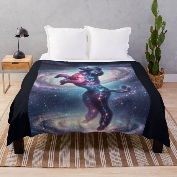Item preview, Cosmic Poodle: The Elegant Dancing Star & Nebula Dream over the Milky Way | Fantasy Pet Art Print designed and sold by SOOstudio73.