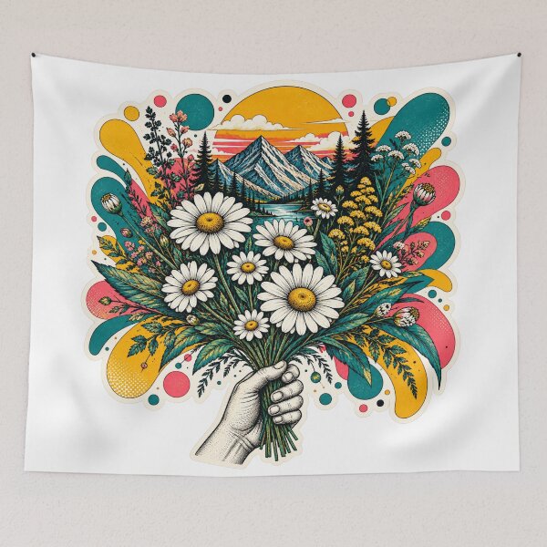 Item preview, Daisy Mountain Bloom – Retro Floral Pop Art designed and sold by naturalsurvival.