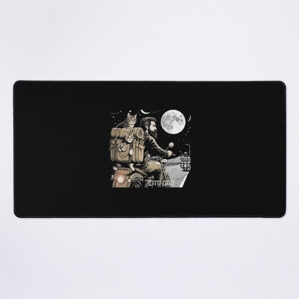 Item preview, Cat Dad Motorcycle Adventure Moon designed and sold by OlyvieArt.