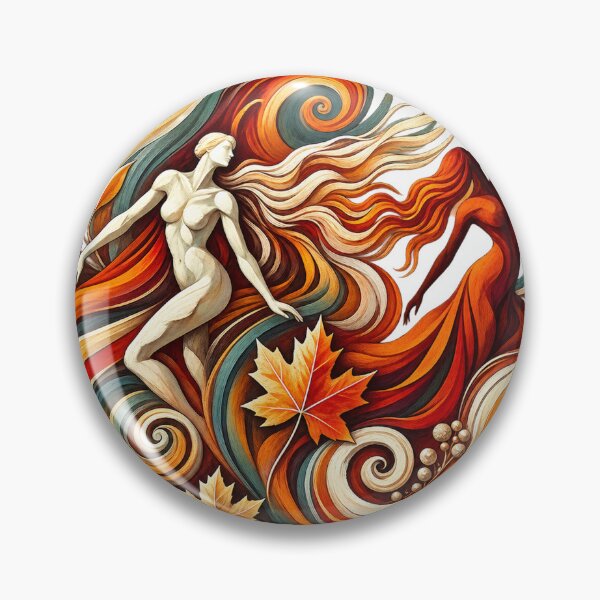 Item preview, Autumn Spirits – Flowing Women and Fall Leaves Fantasy Art designed and sold by ChicClicker.