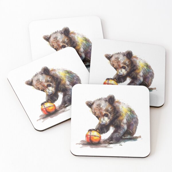 Item preview, Bear Cub | Cute Woodland Animal Watercolor Art designed and sold by Mandayartstudio.