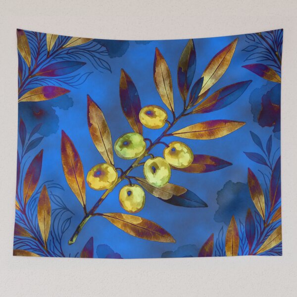 Item preview, Golden olive on blue designed and sold by Sigtrix.