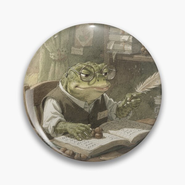 Item preview, Toad Accountant Frowning Over the Acorn Ledger Cottagecore Art designed and sold by PictorialWhimsy.