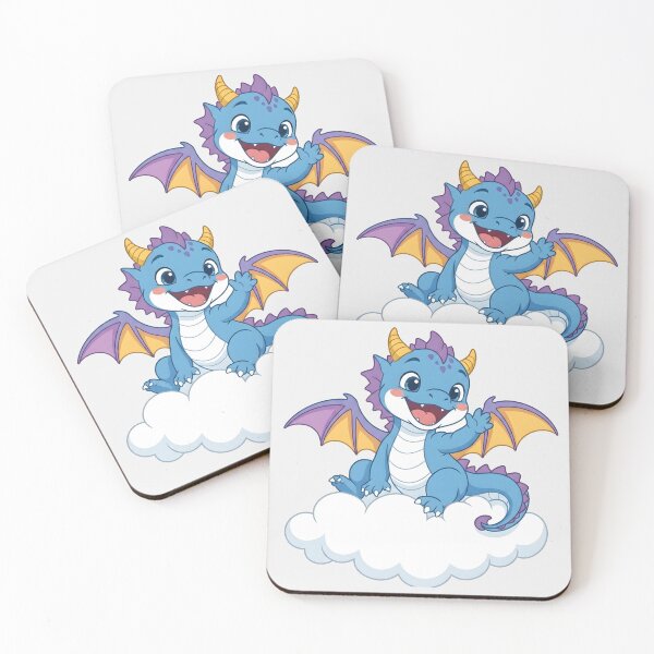 Item preview, Cute Blue Baby Dragon on a Cloud designed and sold by naragon4289.