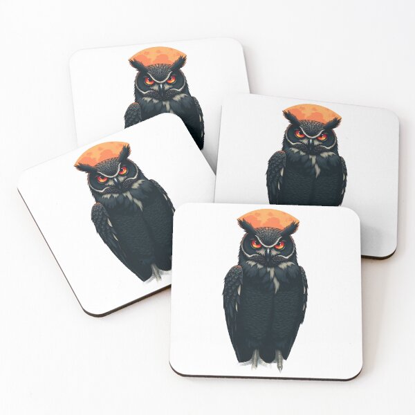 Item preview, Mystical Black Owl with Golden Moon designed and sold by profustock.