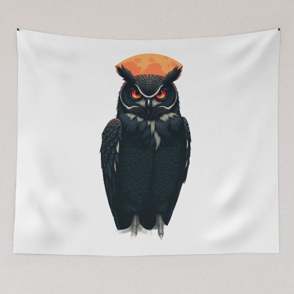 Item preview, Mystical Black Owl with Golden Moon designed and sold by profustock.