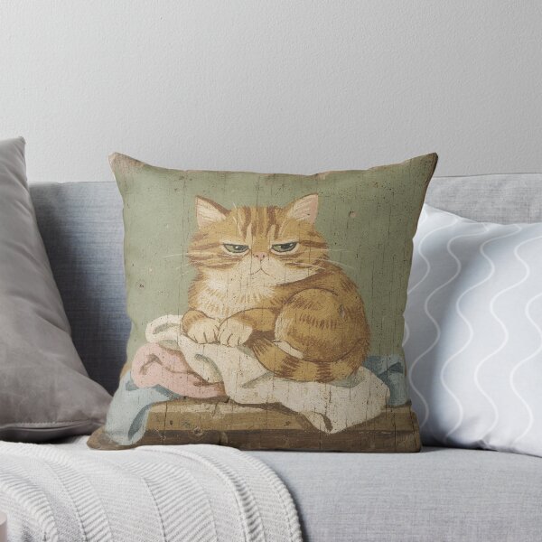 Item preview, Ginger Cat Loafing on the Warm Laundry Folk Art designed and sold by PictorialWhimsy.