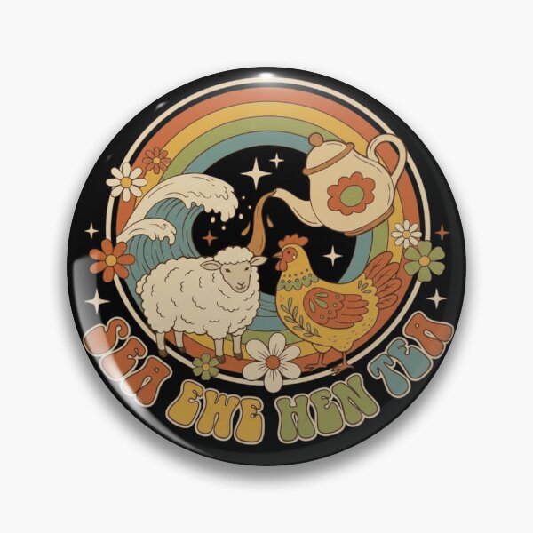 Item preview, Sea Ewe Hen Tea Funny Retro Groovy 70s Phonetic Wordplay Meme designed and sold by haitrieuic96.