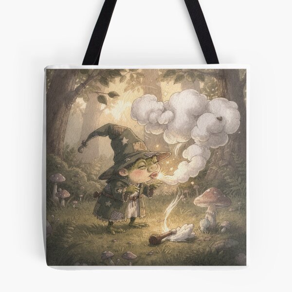 Item preview, Frog Wizard Whose Spell Just Backfired Cottagecore Art designed and sold by PictorialWhimsy.