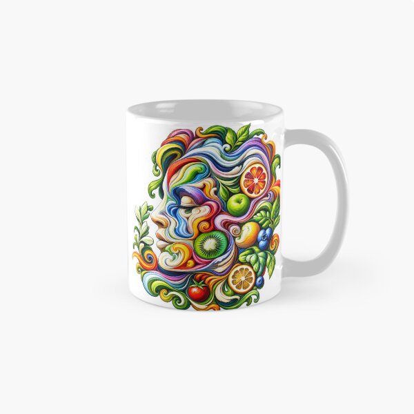 Item preview, Botanical Fruit Portrait – Colorful Surreal Nature Face Art designed and sold by ChicClicker.