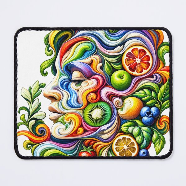 Item preview, Botanical Fruit Portrait – Colorful Surreal Nature Face Art designed and sold by ChicClicker.
