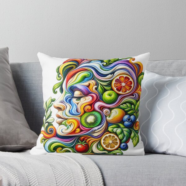 Item preview, Botanical Fruit Portrait – Colorful Surreal Nature Face Art designed and sold by ChicClicker.