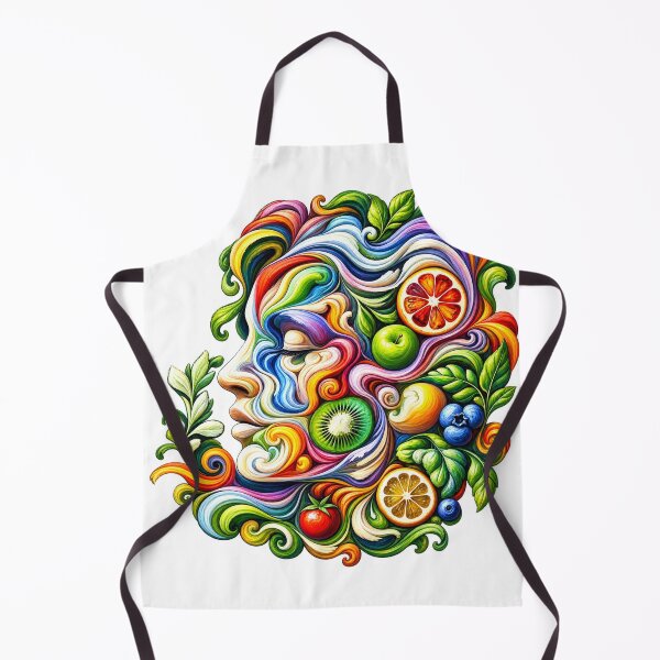Item preview, Botanical Fruit Portrait – Colorful Surreal Nature Face Art designed and sold by ChicClicker.