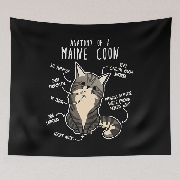 Item preview, Humorous Maine Coon Anatomy Funny Cat Lover Gift designed and sold by OlyvieArt.