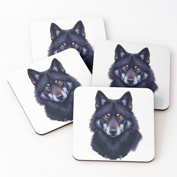 Item preview, Mystical Black Wolf Portrait designed and sold by profustock.