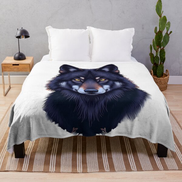Item preview, Mystical Black Wolf Portrait designed and sold by profustock.