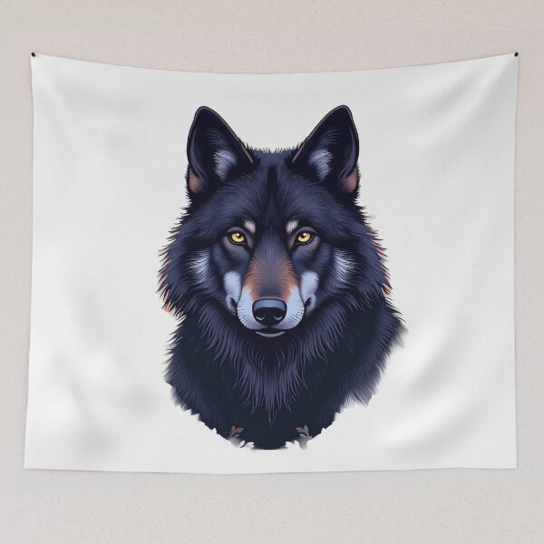 Item preview, Mystical Black Wolf Portrait designed and sold by profustock.