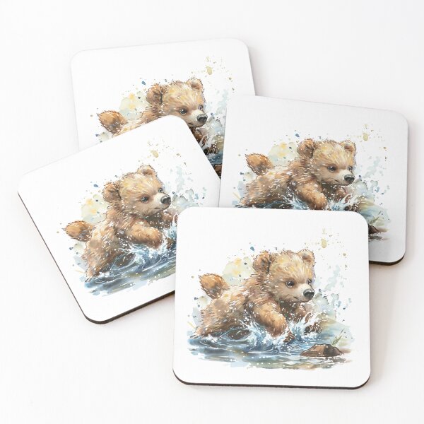 Item preview, Bear Cub | Cute Woodland Animal Watercolor Art designed and sold by Mandayartstudio.