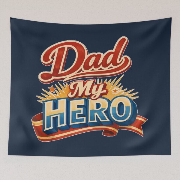 Item preview, Retro Dad My Hero Vintage Cinema Poster Banner designed and sold by DeliaDesignsCo.