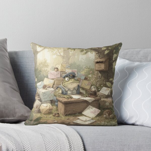Item preview, Toad Postmaster Buried Under the Snail Mail Cottagecore Art designed and sold by PictorialWhimsy.