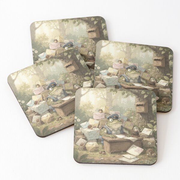 Item preview, Toad Postmaster Buried Under the Snail Mail Cottagecore Art designed and sold by PictorialWhimsy.