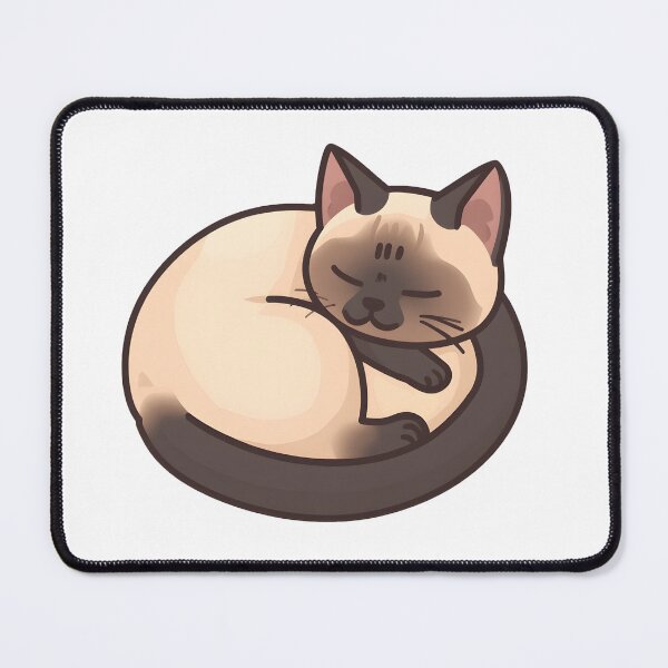 Item preview, Cute Curled Up Sleeping Siamese Cat Sticker designed and sold by VINTOR-.