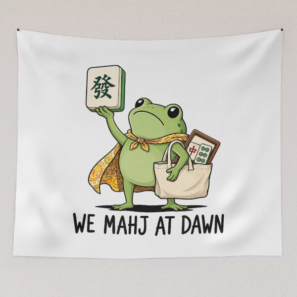 Item preview, We Mahj at Dawn Funny Frog Mahjong Game Night designed and sold by NoeValdric.
