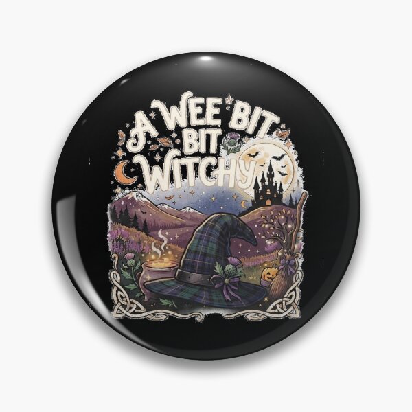 Item preview, Scottish Witch Hat Tartan Halloween T-Shirt - A Wee Bit Bit Witchy designed and sold by Ren-HarperArt.