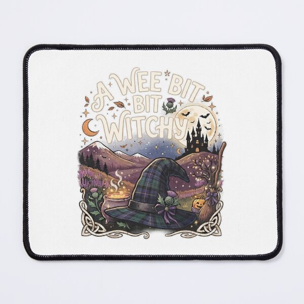 Item preview, Scottish Witch Hat Tartan Halloween T-Shirt - A Wee Bit Bit Witchy designed and sold by Ren-HarperArt.