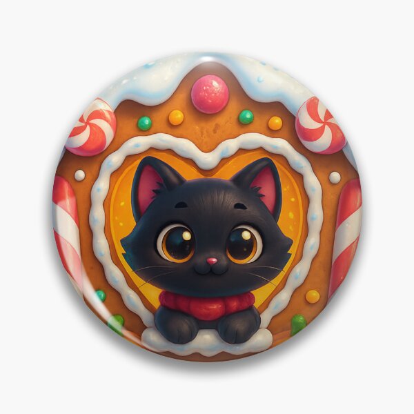 Item preview, Gingerbread House Cat | Kawaii Christmas Kitty at Candy Window designed and sold by PrintCreations9.