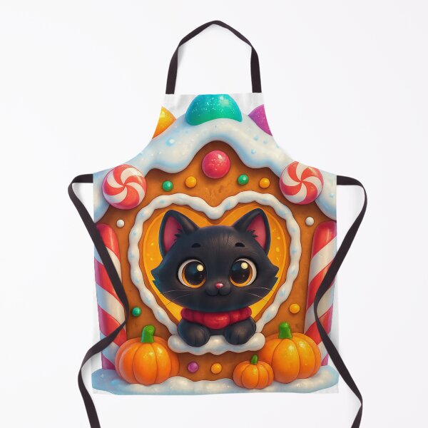 Item preview, Gingerbread House Cat | Kawaii Christmas Kitty at Candy Window designed and sold by PrintCreations9.