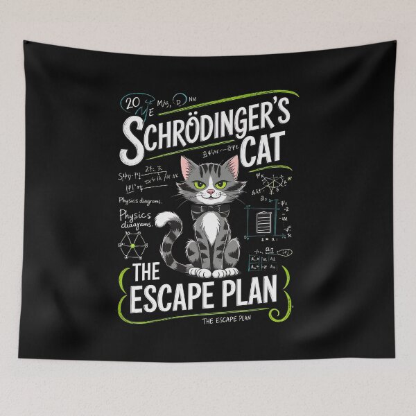 Item preview, Schrodinger's Cat Escape Plan Physics Humor designed and sold by OlyvieArt.