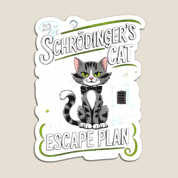 Item preview, Schrodinger's Cat Escape Plan Physics Humor designed and sold by OlyvieArt.