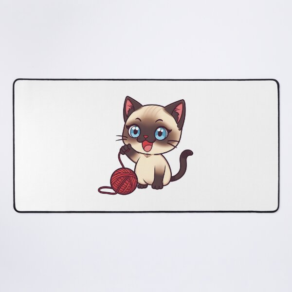 Item preview, Cute Playful Siamese Cat Playing with Yarn Sticker designed and sold by VINTOR-.