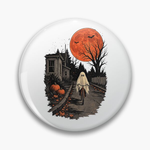 Item preview, Ghost Bicycle Ride Under an Orange Halloween Moon designed and sold by NoeValdric.