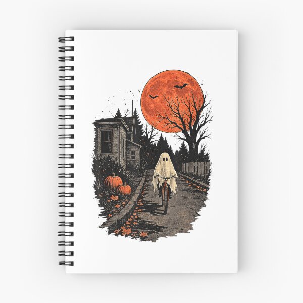 Item preview, Ghost Bicycle Ride Under an Orange Halloween Moon designed and sold by NoeValdric.