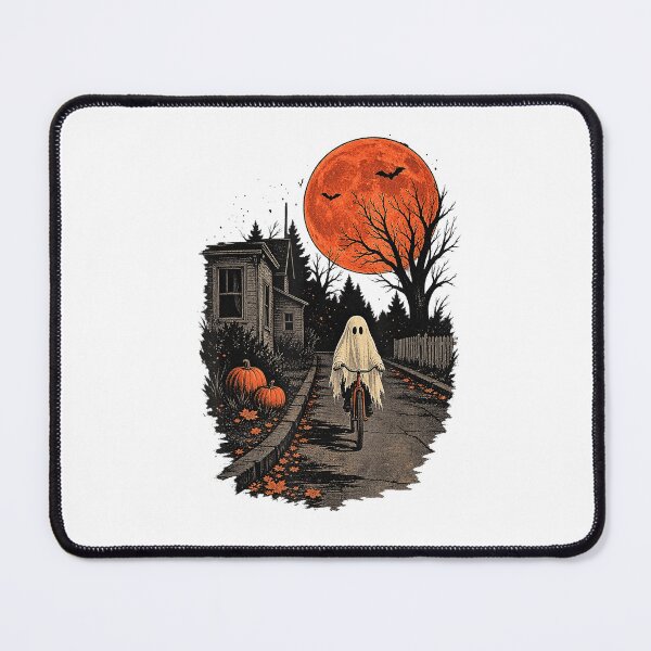 Item preview, Ghost Bicycle Ride Under an Orange Halloween Moon designed and sold by NoeValdric.