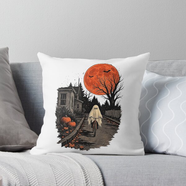 Item preview, Ghost Bicycle Ride Under an Orange Halloween Moon designed and sold by NoeValdric.