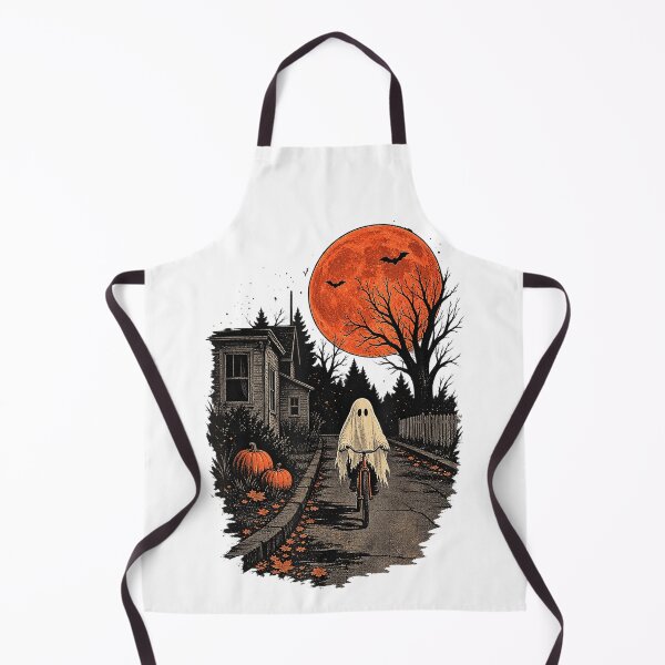 Item preview, Ghost Bicycle Ride Under an Orange Halloween Moon designed and sold by NoeValdric.