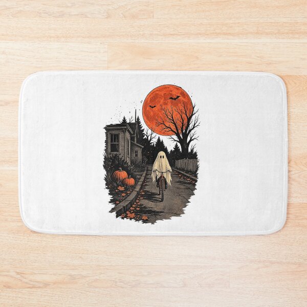 Item preview, Ghost Bicycle Ride Under an Orange Halloween Moon designed and sold by NoeValdric.